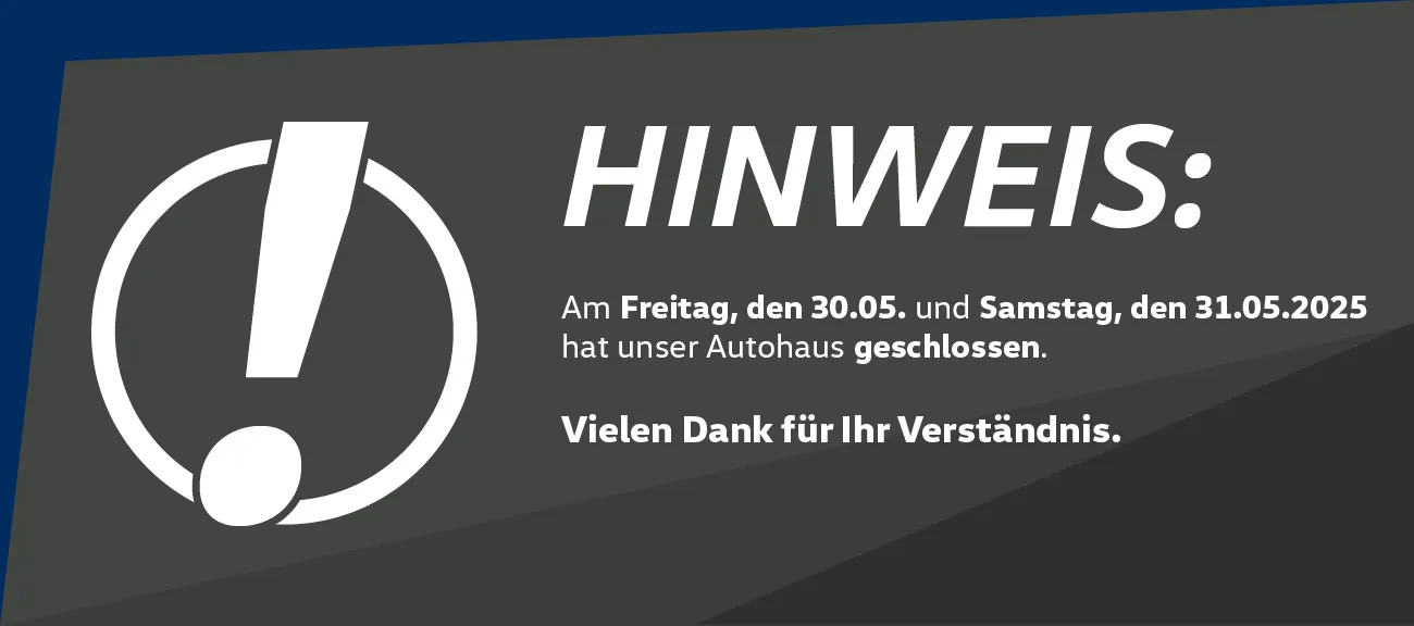 30.5. & 31.5. geschlossen
