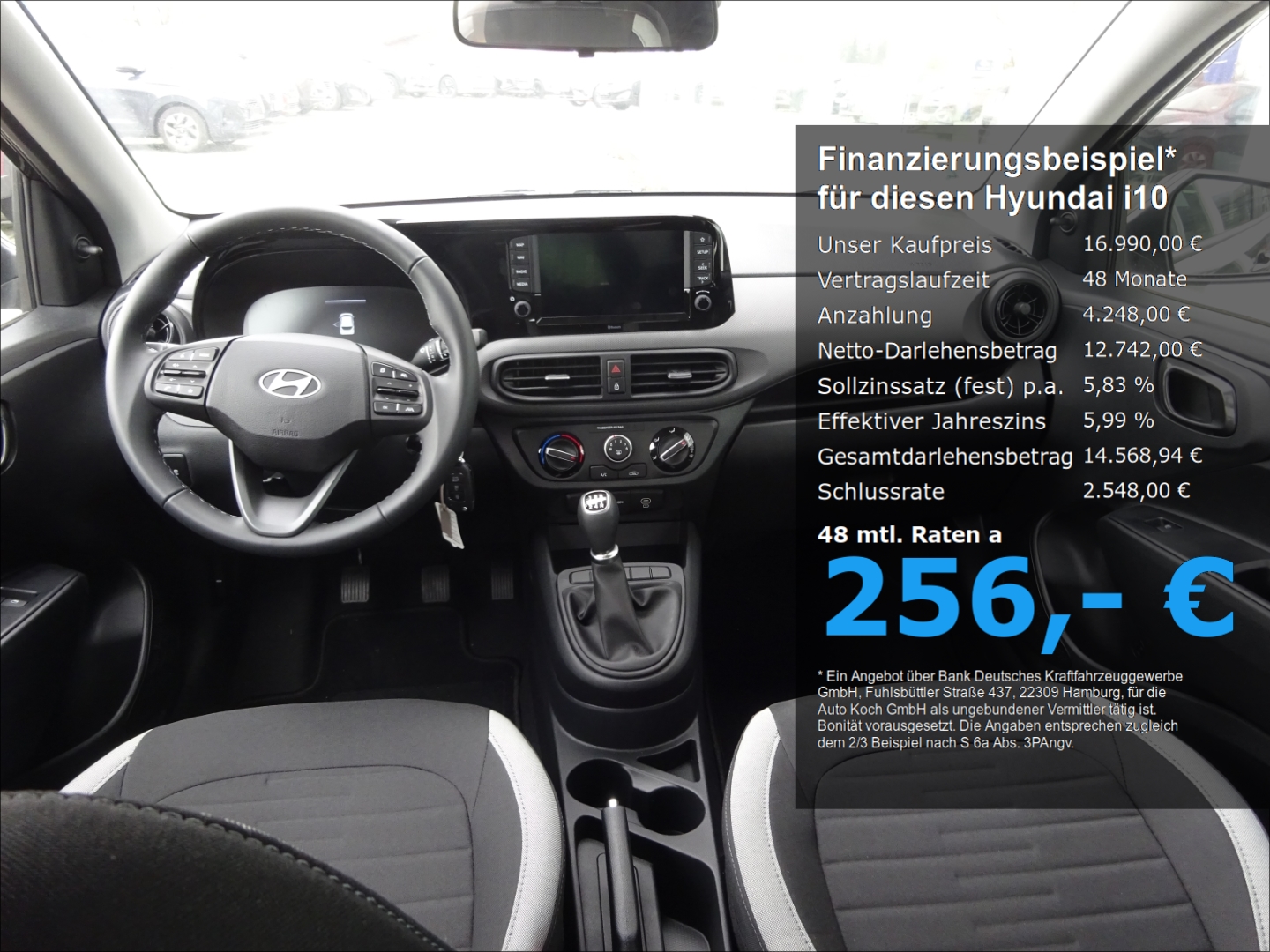 i10 FL (MY25) 1.0 Benzin (63 PS) 5-MT 2WD Select Navi Apple CarPlay Android Auto Musikstreaming