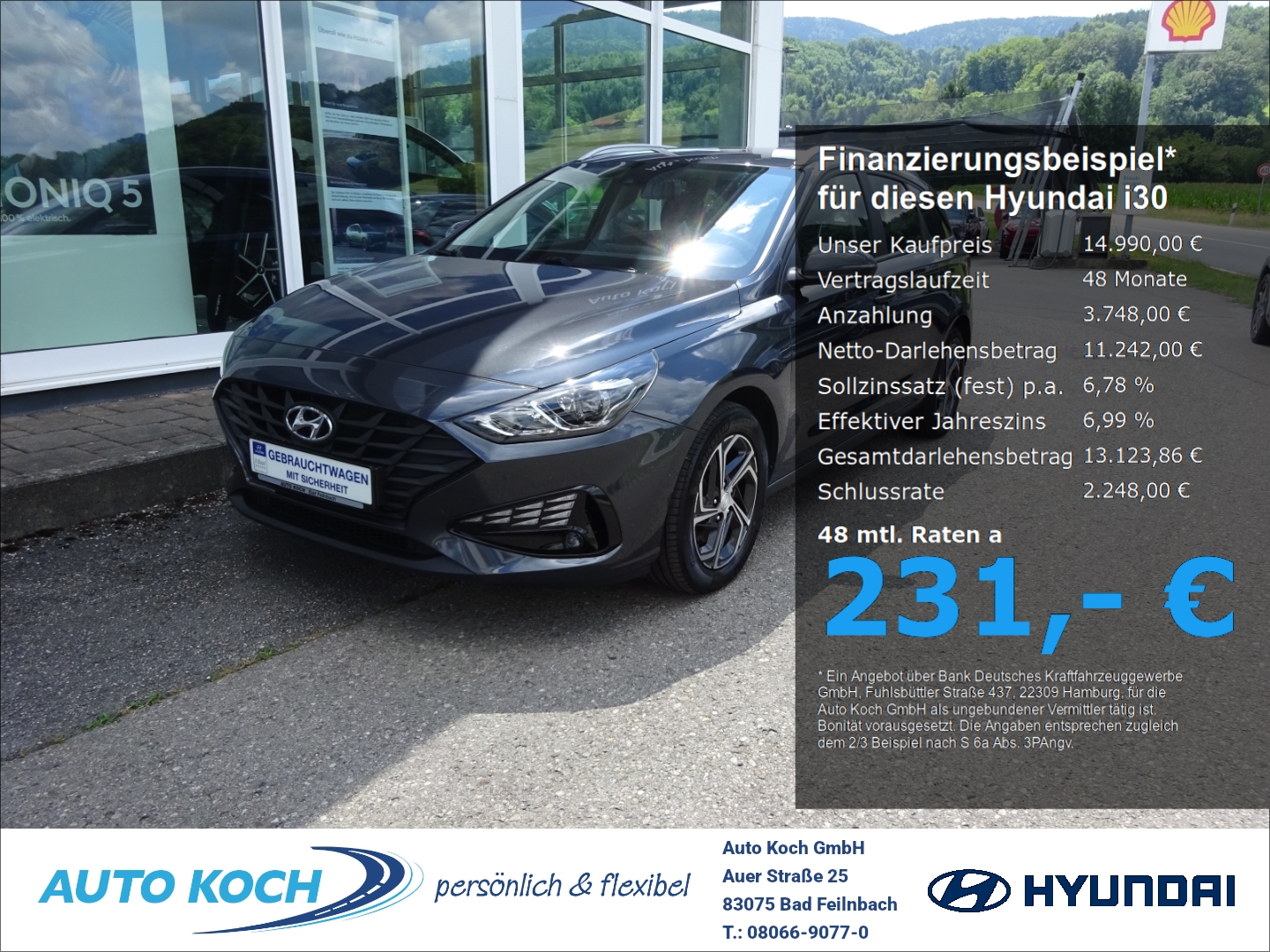i30 Pure FL Kombi (MJ22) 1.5 6-MT (110 PS) 2WD PURE AHK DAB Spurhalteass. Fernlichtass.
