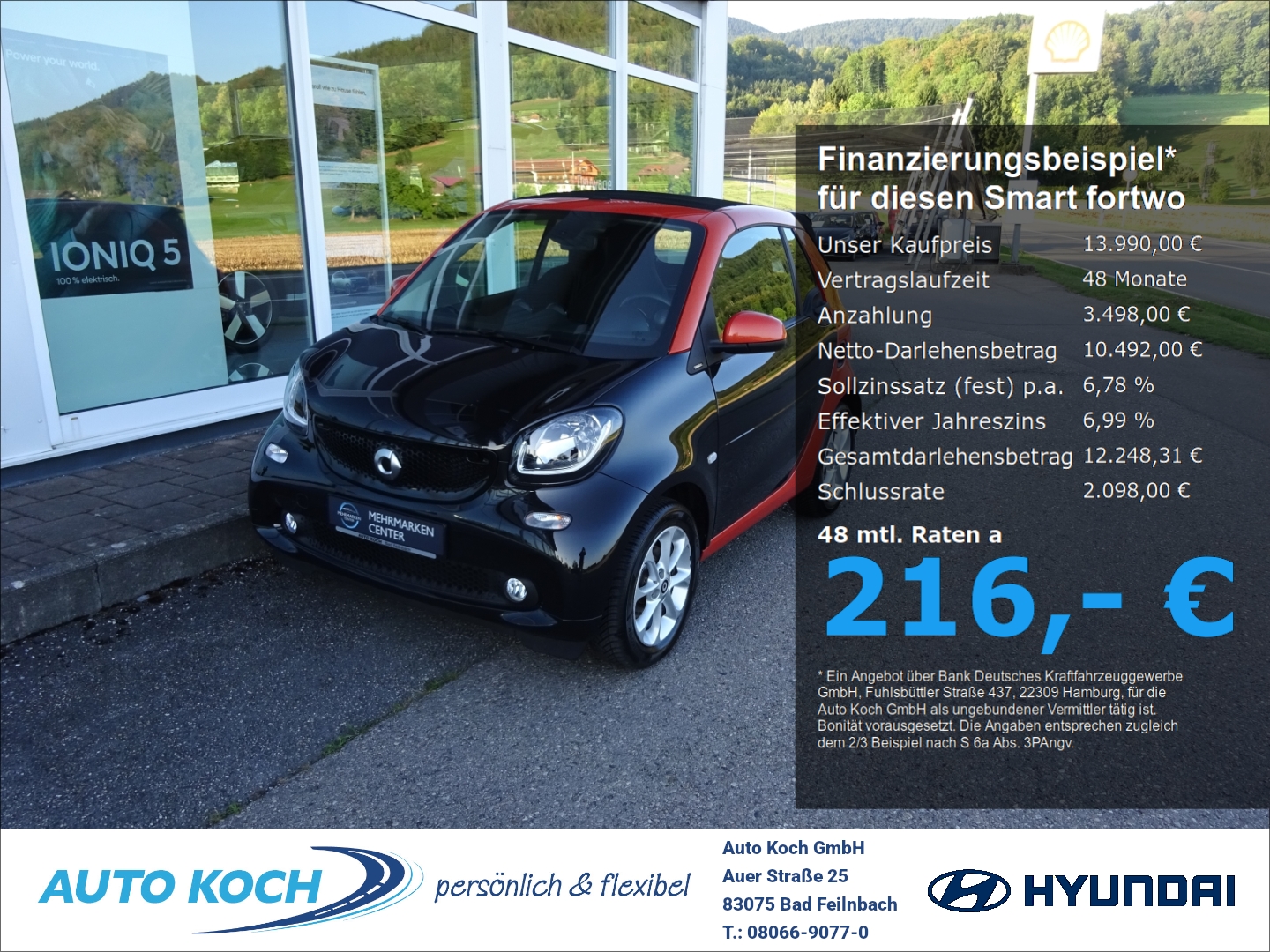 fortwo cabrio Basis 66 kW CABRIO CABR Navi Klimaautom Kom-paket DAB Ambientebeleuchtung