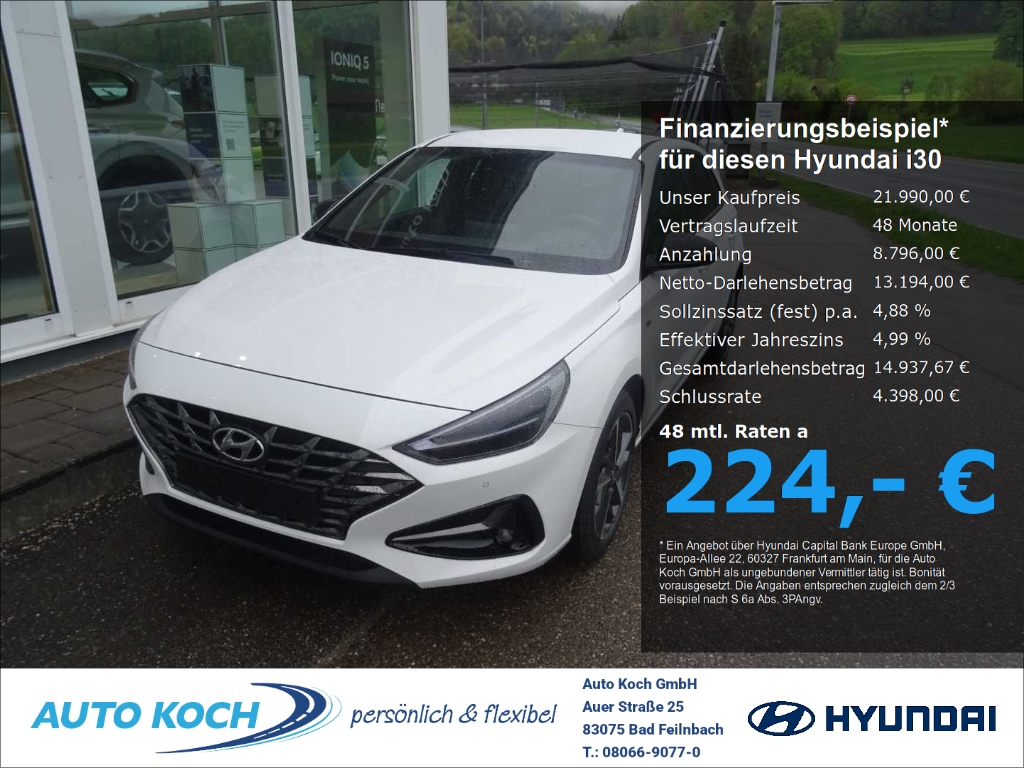i30 1.5 T-GDI Mild-Hybrid M T, Advantage Navi LED Apple CarPlay Android Auto 2-Zonen-Klimaautom