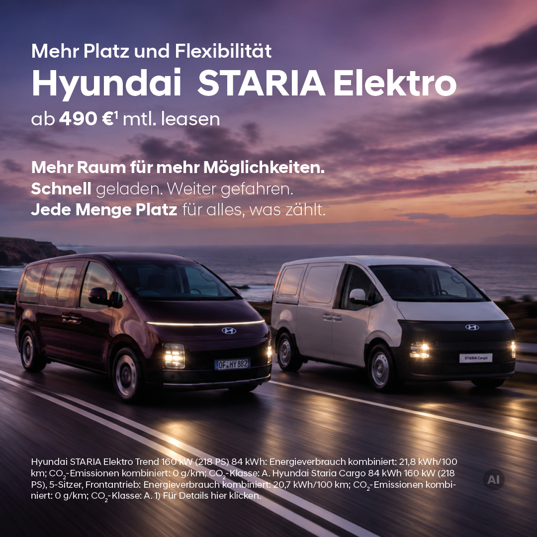 BEITRAGSBILD HYUNDAI STARIA EV SONDERLEASING